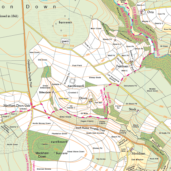 Mockham Down map