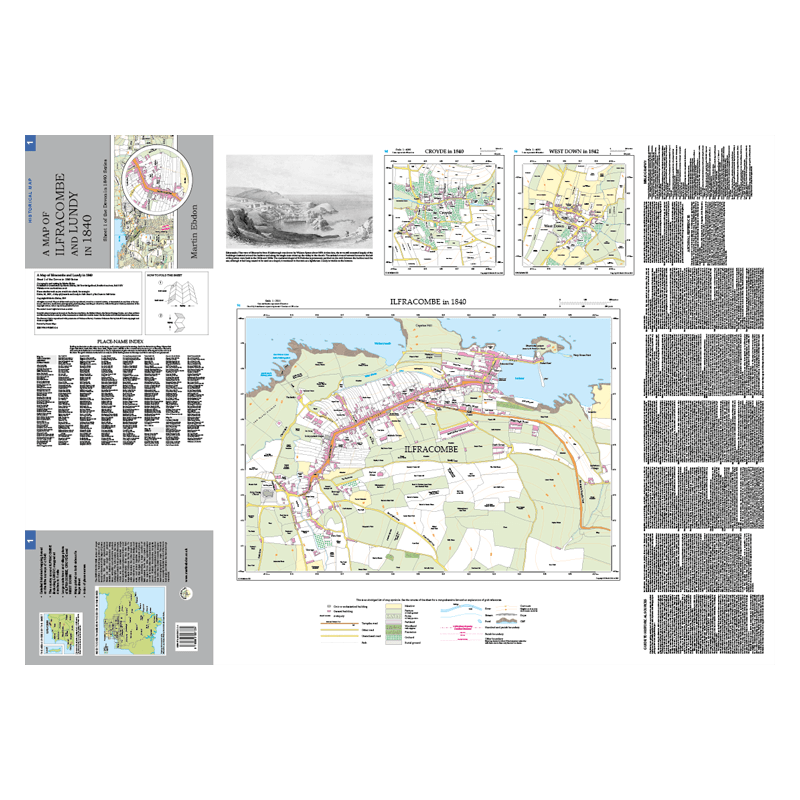 A Map of Ilfracombe and Lundy in 1840